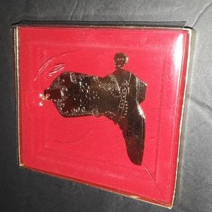 c RARE C. DUCHIN GOLD PLATED TEXAS 1996 BOOT CHRISTMAS ORNAMENT 3" X 4"